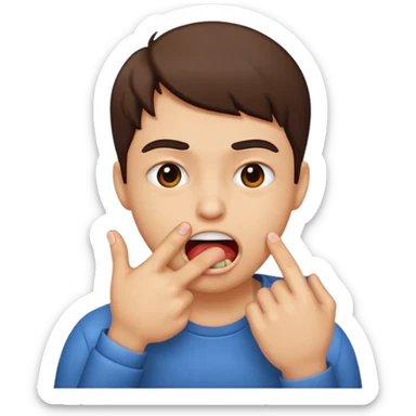 Do the emoji that bites your lips but instead that you bite your finger sticker