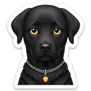 Sad black lab dog wearing gothic accessories  sticker