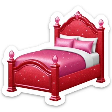 red glitter barbie dollhouse bed sticker