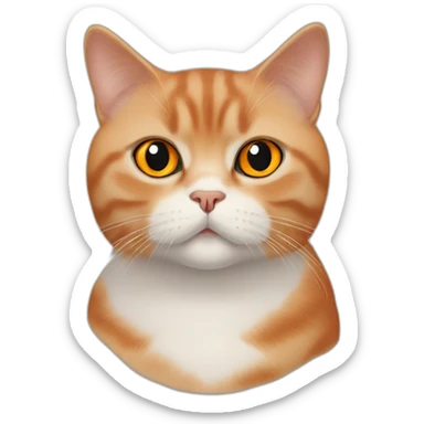 A red british shorthair cat with orange eyes sticker