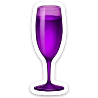 purple champagne glass cheers sticker