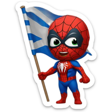 Spider-Man with flag Israël sticker