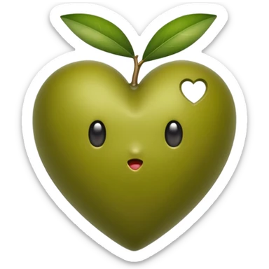 green olive heart sticker