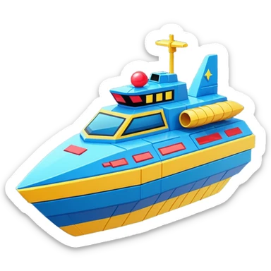 a galaga ship in a pixellated 1980s retro video game style sticker