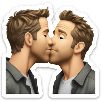 ryan reynolds kissing ryan goseling sticker