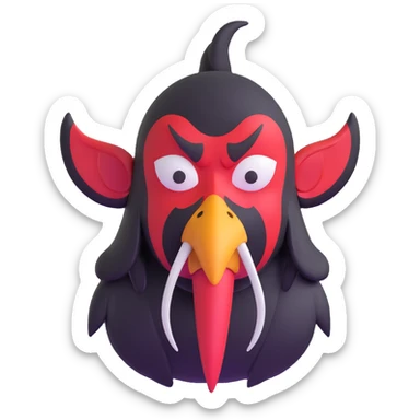tengu with long nose crying sticker