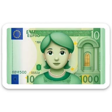 green euro banknote sticker