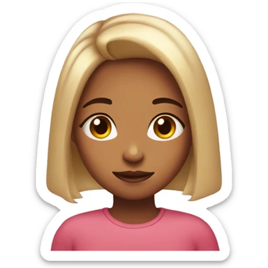 Girl with blushed cheeks sticker