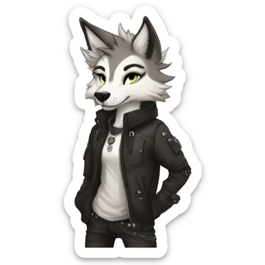 Edgy modern anthro furry by Falvie, LiLaiRa, griffsnuff, AngieWolf sticker