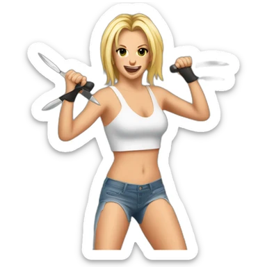 britney spears dancing with two knives sticker