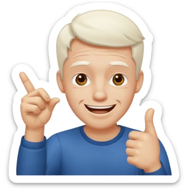 2 homme, un triste et l'autre qui le pointe du doigt en rigolant sticker