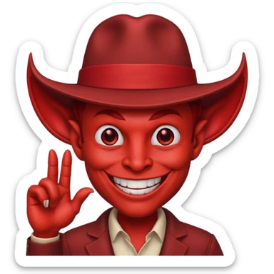 Devil with red fedora sticker