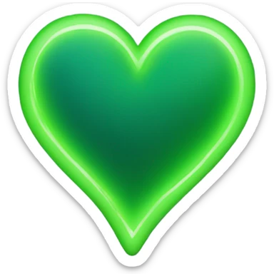 neon green heart  sticker