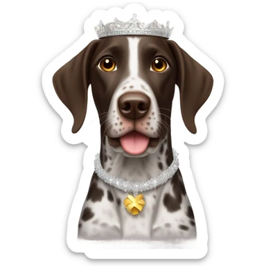 German shorthaired pointer with Happy New Year tiara sticker