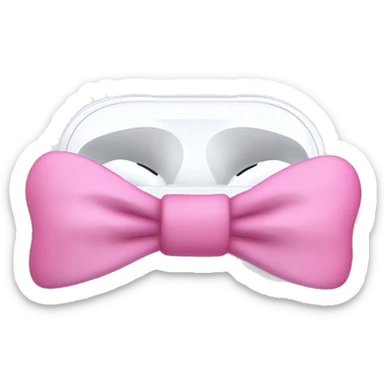 AirPods with pink bow sticker