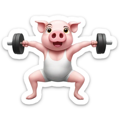 Pig work out sticker