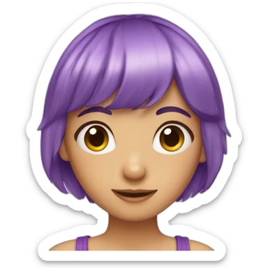 Fairy with bangs and purple hair sticker
