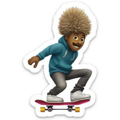 rata andando en skate sticker