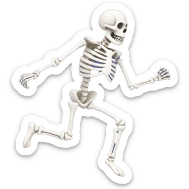 skeleton running sticker