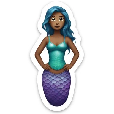 mermaid with tanktop and long torso sticker