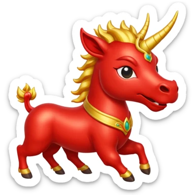 chinese mythological qilin emoji style apple sticker