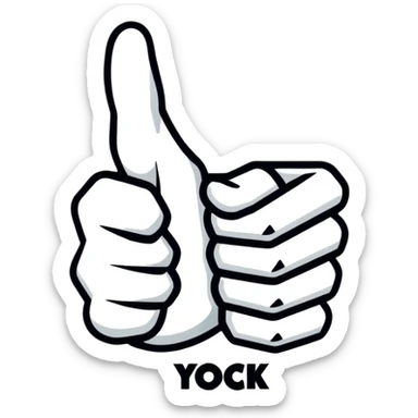 The words “YOU ROCK” stacked on top of eachother with a thumbs up in the middle sticker