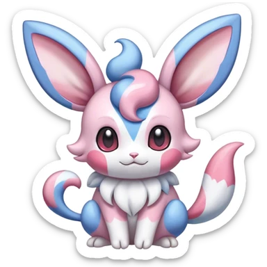Colorful Sylveon-Espurr-Minccino-hybrid sticker