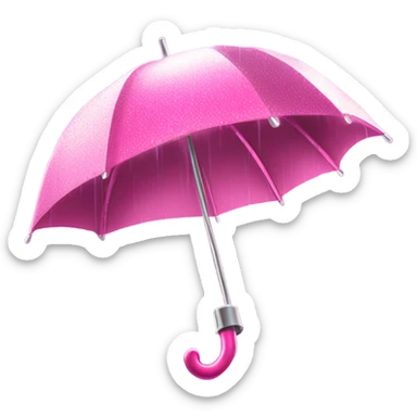 Pink sparkly umbrella in a thunderstorm sticker