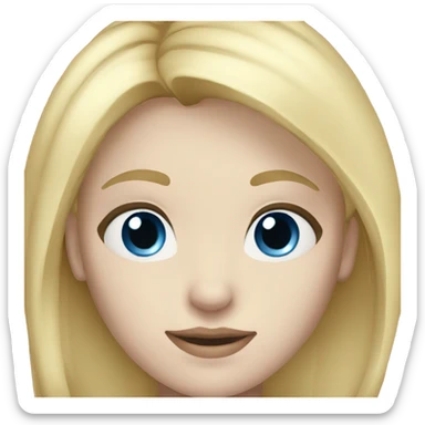 young pretty blond woman with pale skin and blue eyes sticker