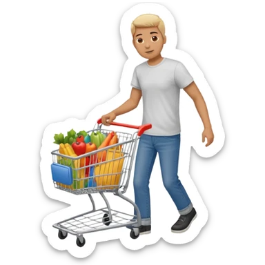 man-with-a-shopping-cart-full-body sticker