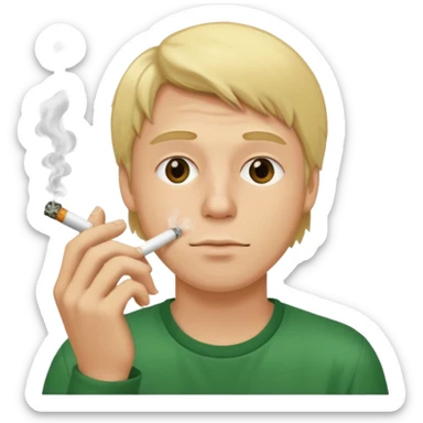 blond guy smoking weed sticker