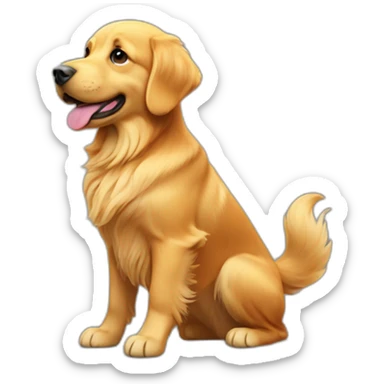 golden retriever move tail sticker