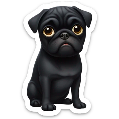 Black pug  and the words  “I’m sorry” sticker