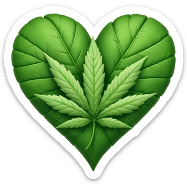 Animated weed leaf heart gif sticker