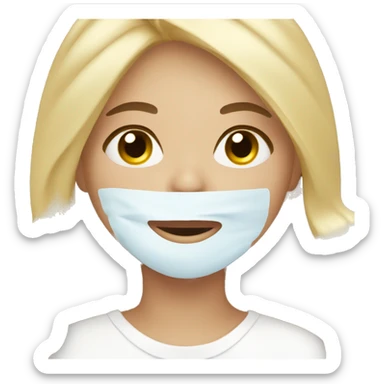 blonde girl doing skincare sticker