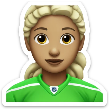 Girl ice Hockey player neon green sticker