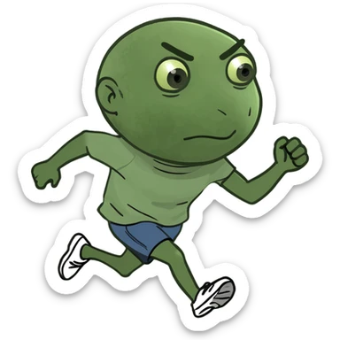 Fat person running sticker