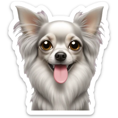 Grey long haired chihuahua drinking a martini sticker