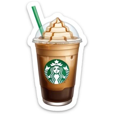Starbuck ice coffee with ice cubes sticker