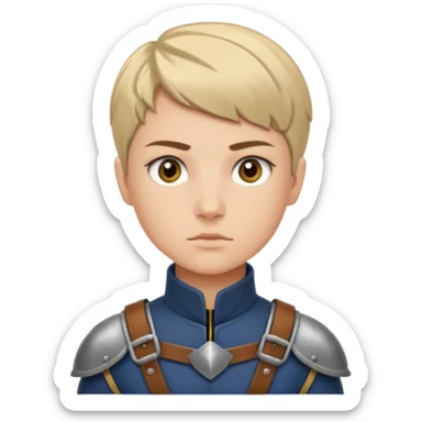 A young legionnaire with short hair, leather straps, and determined focused eyes.
 sticker