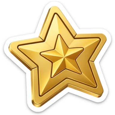 A cute 3D Stylized icon of Star Ticket Pass Iconfor game sticker