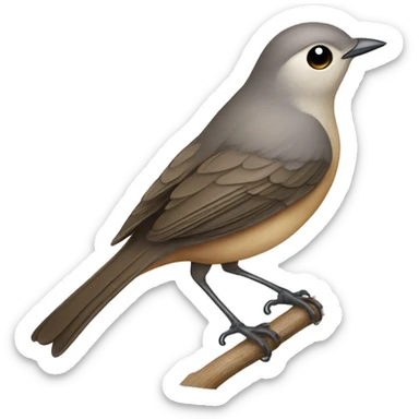 An emoji of a small songbird, symbolizing a nightingale, with delicate features and a graceful posture sticker