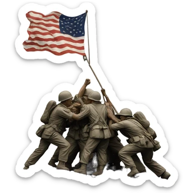 Raising the flag on Iwo Jima sticker