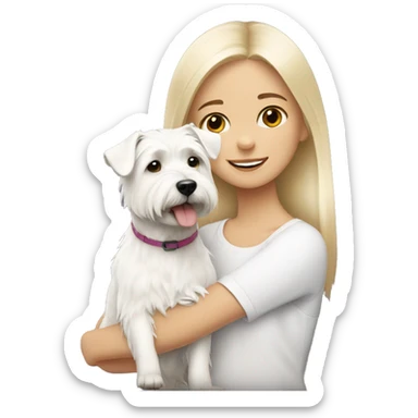blonde girl with a West Highland white terrier sticker