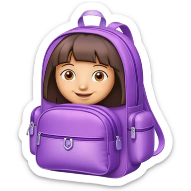 Dora the Explorer's purple backpack smiling sticker