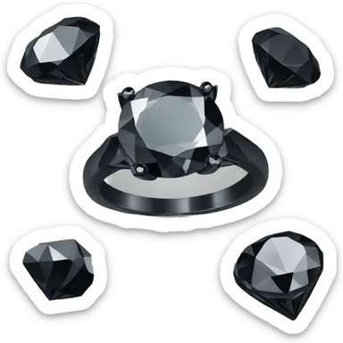Black diamond engagement ring sticker