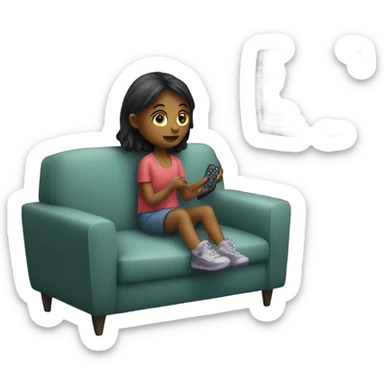 Girl watching tv sticker