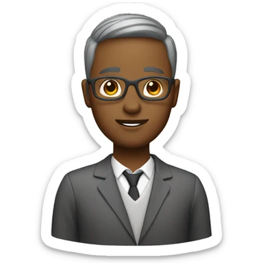 Mid tone teacher with highlighted hair sticker