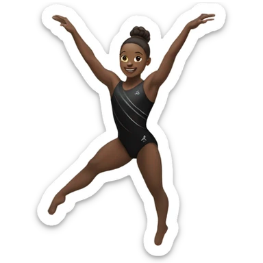 black gymnast doing flip sticker