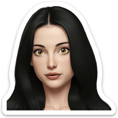 black haired girl portrait sticker